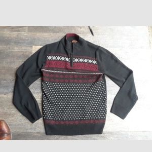 Ministry of Fashion Sweater Mens S Dark Smooth Black Burgundy Men winter New A15